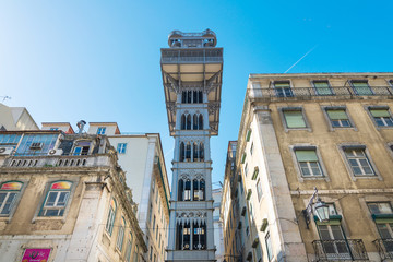 Lisbon, Portugal - February 11, 2018: Elevator de santa justa in Lisbon, Portugal, Europe