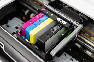 An ink cartridge or inkjet cartridge is a component of an inkjet printer that contains the ink four color