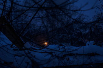 Countryside. Winter. Sunset