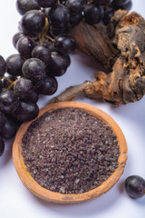 Spa treatment and skin care with Malvasia vulcanic grape aromatic sea salt