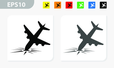 Airplane vector icon crash
