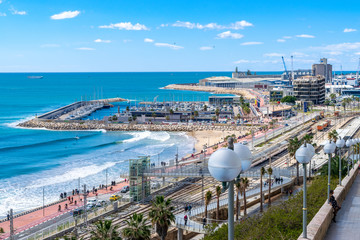 View of the sea-front and port of Tarragona - obrazy, fototapety, plakaty