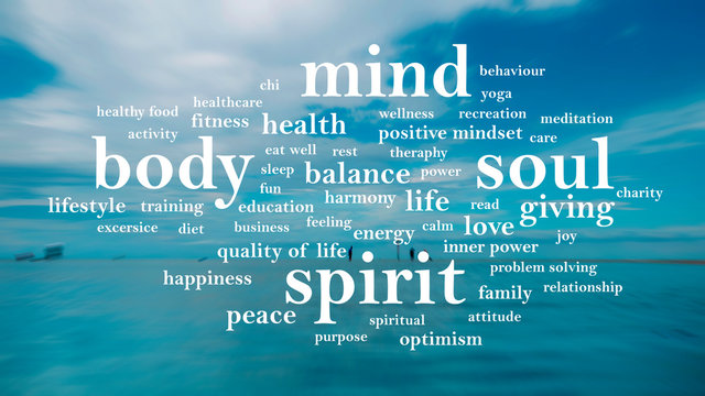 Body Mind Soul Spirit, Motivational Words Quotes Concept