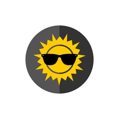 Sun with sunglasses character 