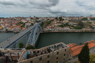Fototapeta na wymiar Bridg Don Luis Over River Douro
