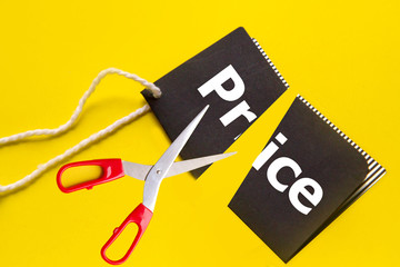 cutting price or sale concept