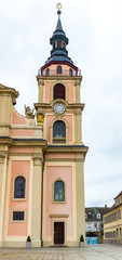 Vertorama eines Turms der Stadtkirche Ludwigsburg