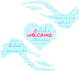 International Welcome Word Cloud. Each word used in this word cloud is another language's version of the word Welcome. 