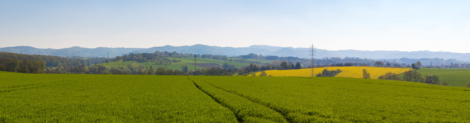 Fototapeta na wymiar Panorama Backnang Berge Brüden, Desselhof