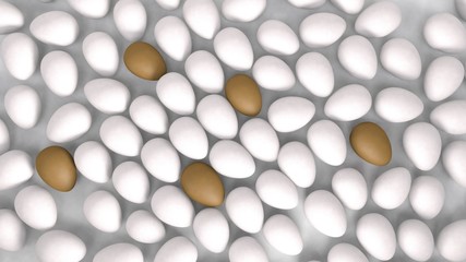 Huevos 3D diferentes colores, blanco y marrón - 265861190