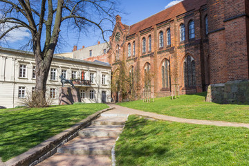 Fototapeta na wymiar Side wing of the historic Dom church in Schwerin, Germany