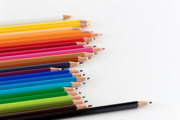 Multicolored pencils, Color pencil with white background