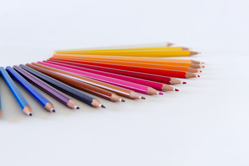 Multicolored pencils, Color pencil with white background