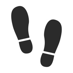 Footprint shoes. Human footprint icon. Foot steps sign. Step, trail template design.