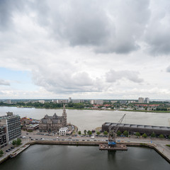 Fototapeta premium Belgium, Antwerp, Bonapartedok and Loodsgebouw