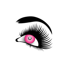 eyelashes logo design template vector