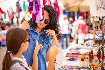 Shopping at the street bazaar
