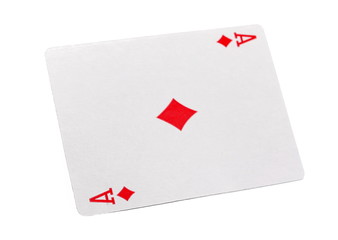 Ace of diamonds, playing card, isolated on white background with clipping path, series