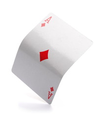 Ace of diamonds, playing card, isolated on white background with clipping path, series