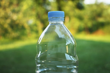 One plastic bottle ready for recycling