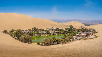 Oasis of Huacachina near Ica city in Peru
