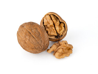 A pair of shelled walnuts look very similar to the convolutions of the brain