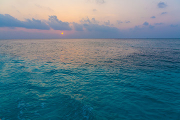 Fototapeta na wymiar Maldives, tropical sea background sunset