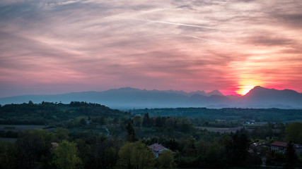 Obraz premium Evening in the countryside of Friuli