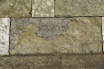 With natural stones in the garden or park artfully bricked