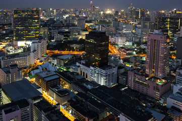 Top view of Bangkok in the night