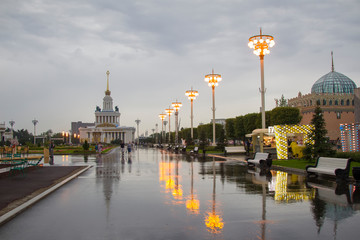 Obraz premium Russia, Moscow, July 28, 2018. Exhibition of Achievements of National Economy. VDNH