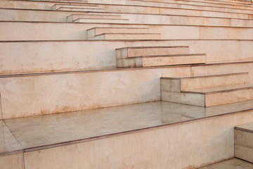 Wet wooden steps