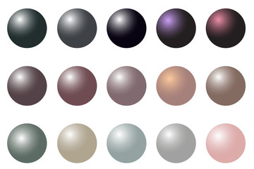 Pearl realistic set isolated on white background. Vector Illustration for your design and business.