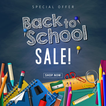 Welcome Back to School Special Offer - Back to School Sale Vector Illustration for Retail Marketing Promotion and Education Related.