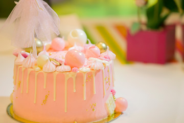 Beautiful pink decorated cake