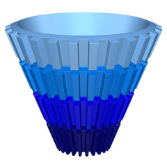 Concept: Purchase funnel. 3D rendering.