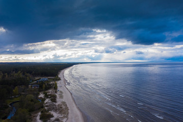 Spring evening by gulf of Riga, Baltic sea.