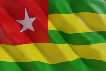 Togo flag in the wind