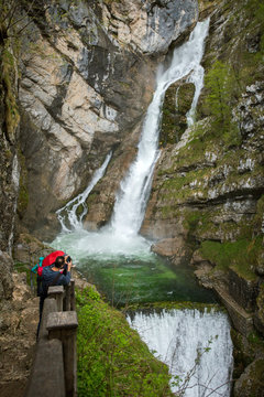 Savica waterfall near Bohinj lake, Slovenia