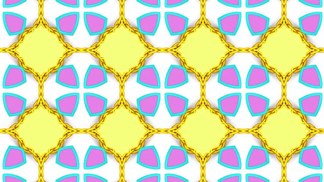Looped abstract pastel colored kaleidoscope or mandala.