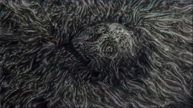 Zombie skull face in dark water. Animation in horror fantasy genre. Vj loop video clip. Creepy Halloween backdrop. Gloomy character concept art. Apocalyptic doomsday theme. Black and white background.