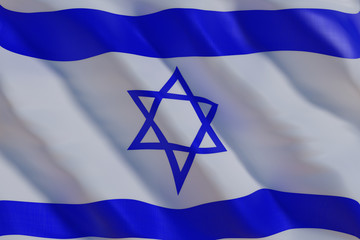 Israel flag in the wind