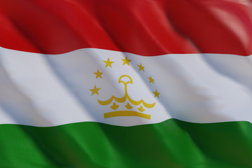 Tajikistan flag in the wind