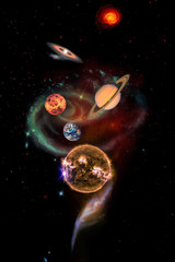 Solar system concept. Elements of this image furnished by NASA. © elen31