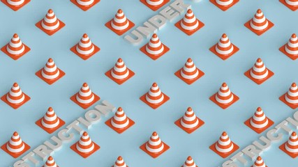 Under construction concept background, 3d rendering