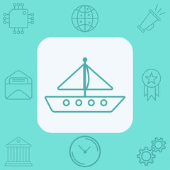 Sailboat vector icon sign symbol
