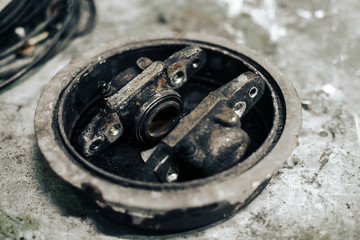 old car parts with shallow depth of field