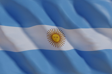 Argentina flag in the wind