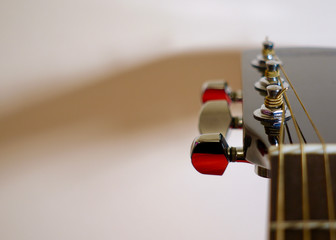 guitar headstock with tuning pegs . color background