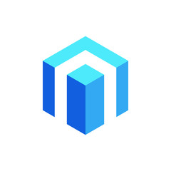 Hexagon Box Element Template Icon for technology finance business health company with modern high end look